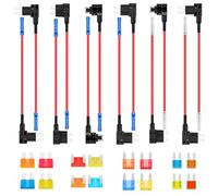 ALLECIN Fuse Tap Set Mini Micro Micro2 Standard Piggy Back Fuse Holders 12V Add a Circuit Wire Taps Adapter with Blade Car Fuses 5A 10A 15A 20A for Cars (Pack of 12 Pieces)