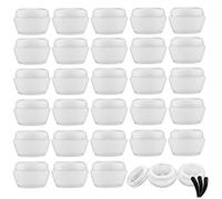 Alledomain 30 Pieces 10ml / 10g Empty Cosmetic Sample Container with 3Pcs Mini Spatulas, Plastic Refillable Travel Clear Pot Jars with Lids and Inner Liners for Makeup Creams Beauty Nails Eye Shadow