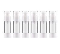 Alledomain 6Pcs Airless Pump Bottle | Refillable Empty Clear Travel Lotion Pump Containers/Vacuum Press Pump Bottles for Foundation, Essence, Lotion (30ml)