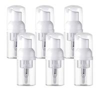 Alledomain 6Pcs Empty Foaming Pump Bottles, BPA Free Refillable Clear Plastic Small Foam Soap Dispenser for Cleaning, Travel, Cosmetics Packaging (30ml)