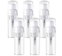 Alledomain 6Pcs Empty Foaming Pump Bottles, BPA Free Refillable Clear Plastic Small Foam Soap Dispenser for Cleaning, Travel, Cosmetics Packaging (60ml)