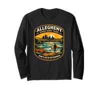 Allegheny River Surf Team Pittsburgh Funny Surfer 412 Love Long Sleeve T-Shirt