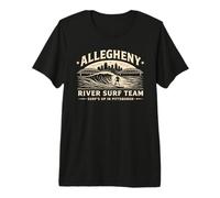 Allegheny River Surf Team Pittsburgh Funny Surfer 412 Love Premium T-Shirt