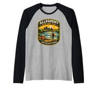 Allegheny River Surf Team Pittsburgh Funny Surfer 412 Love Raglan Baseball Tee
