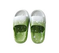Allegorly Girls Slippers Soft Soled Sandals Soft Lightweight Pool Slides Open Toe Flexible Beach Home Garden Matching Shower Polka Dot Doodle Slippers UK Unisex Kids (Green, 2 Big Kids)