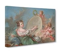Allegory Of By Francois Boucher Canvas Print | Gallery Wrapped 30mm Frame Wall Art | 30x20 inches | Ready to Hang | Contemporary Picture | Living Room Bedroom Lounge Office