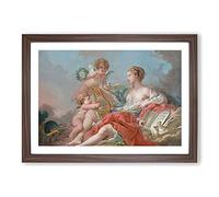 Allegory of Music by Francois Boucher Framed Print | A2 Walnut Framed Wall Art | Ready to Hang | Modern Music Picture | Living Room Bedroom Lounge Office