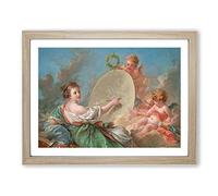 Allegory Of Painting By Francois Boucher Classic Painting Framed Print | A2 Oak Framed Wall Art | Ready to Hang | Classic Historical Picture | Living Room Bedroom Lounge Office