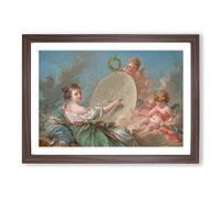 Allegory of Painting by Francois Boucher Framed Print | A2 Walnut Framed Wall Art | Ready to Hang | Modern Historical Picture | Living Room Bedroom Lounge Office