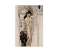 Allegory of Sculpture by Gustav Klimt Art Canvas Poster Bedroom Decor Landscape Office Room Decor Gift 08x12inch(20x30cm)