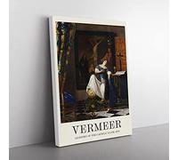 Allegory Of The Catholic Faith By Johannes Vermeer Exhibition Museum Painting Canvas Wall Art Print Ready to Hang, Framed Picture for Living Room Bedroom Home Office Décor, 76x50 cm (30x20 Inch)
