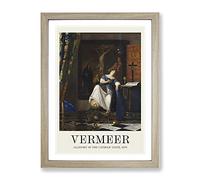 Allegory Of The Catholic Faith By Johannes Vermeer Exhibition Museum Painting Framed Wall Art Print, Ready to Hang Picture for Living Room Bedroom Home Office Décor, Oak A3 (34 x 46 cm)