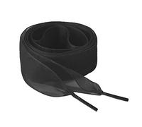 Allegra K 2 Pairs Flat Snow Yarn Shoelaces 2.5cm/4cm Wide Transparent Shoe Laces for Sneakers, Black, 80x4cm/31x1.6"
