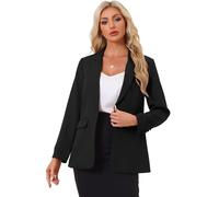 Allegra K Bussiness Blazer for Women's One Button Open Front Work Office Suit Blazers Black M