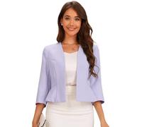 Allegra K Cropped Blazer for Women Peplum Business Casual Suit Jacket