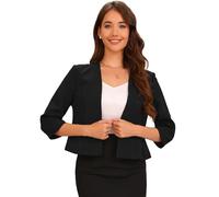 Allegra K Cropped Blazer for Women Peplum Business Casual Suit Jacket Black