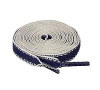 Allegra K Flat Shoelaces Canvas Color Contrast Trim Stripe Shoe Strings for Sneakers Athletic 2 Pairs, Blue White, 140cm/55.12"
