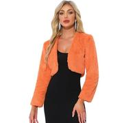 Allegra K Formal Bolero for Women's Evening Dressy Faux Fur Shrug Jacket Orange M