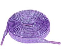 Allegra K Glitter Sparkling Flat Shoelace Shoe Laces for Sneakers Shiny Shoes Strings 130cm/51.18" Purple