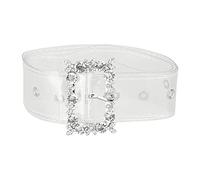 Allegra K Ladies Grommet Clear Waist Belts for Jeans Transparent Belts Pin Buckle Clear 66-79cm/25.98-31.10"