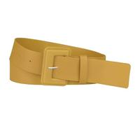 Allegra K Ladies Plus Size Pure Belts, Adjustable Rectangle Buckle Wide Waistband Belt for Dress Yellow 71-87cm/27.95-34.25"