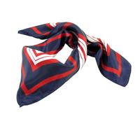 Allegra K Lady Dark Blue Red White Stripe Print Kerchief Square Small Neck Scarf Wrap, Dark Blue Red White, 60 x 60cm/ 23.62 x 23.62inches(L*W)