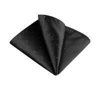 Allegra K Men's Pocket Squares Classic Satin Polka Dots Solid Color Handkerchiefs for Wedding Business One Size Black