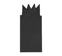 Allegra K Men's Pre-Folded Stain Pocket Squares on Card Solid Triangles Suit Handkerchief - black - One size