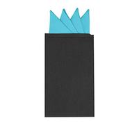 Allegra K Men's Pre-Folded Stain Pocket Squares on Card Solid Triangles Suit Handkerchief - blue - One size