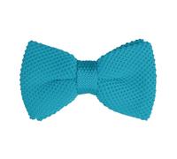 Allegra K Men's Pre-tied Bowtie Adjustable Neck Solid Color Knitted Bow Ties Teal Blue One Size