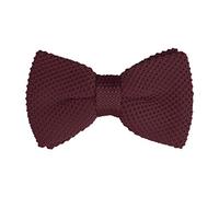 Allegra K Men's Pre-tied Bowtie Adjustable Neck Solid Color Knitted Bow Ties, Wine Red, One size