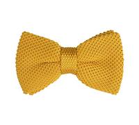 Allegra K Men's Pre-tied Bowtie Adjustable Neck Solid Color Knitted Bow Ties Yellow One Size
