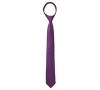 Allegra K Men's Skinny Pretied Solid Color Zipper Ties Neck Adjustable Strap Wedding Groom Tie Deep Purple One Size