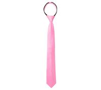 Allegra K Men's Skinny Pretied Solid Color Zipper Ties Neck Adjustable Strap Wedding Groom Tie Pink One Size