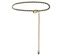 Allegra K Rhinestone Belt for Women Sparkle Chain Plus Size Waist Belt for Jeans Tunic Dresses Black Gold 67-95cm/26.38-37.40"