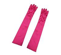 Allegra K sourcingmap Women's Long Gloves 1920S Evening Party Full Finger Mittens Elegant Opera Glove Fuchsia 1 Pair