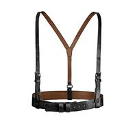 Allegra K Unisex Plus Size Vintage PU Leather Y Back Suspenders Adjustable Holes Belts for Women Men Black 93-108cm/36.61-42.52"