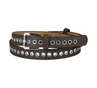 Allegra K Women Grommet PU Leather Belt Metal Pin Buckle Skinny Plus Size Waist Belts for Jeans Dress Coffee Fit waist up to 104cm/41