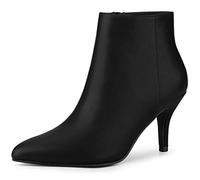 Allegra K Women Pointed Toe Stiletto High Heel Chelsea Booties Black 7.5 UK/Label Size 9.5 US