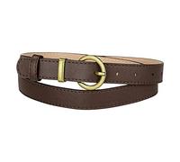 Allegra K Women PU Leather Belts Bronze Metal Pin Buckle Thin Waist Belts for Jeans Dress Coffee Fit waist 80-96cm/31.5-37.8"