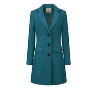 Allegra K Women's 2024 Pea Coat Single Breasted Long Winter Coats for Women, Lake Blue, M