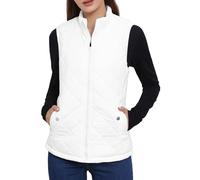Allegra K Women's Body Warmer Stand Collar Lightweight Quilted Zip Jacket Gilet M