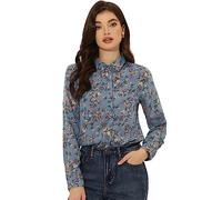 Allegra K Women's Button Down Shirt Work Office Long Sleeve Floral Blouse | Button Down Shirt, Work Office, Business Casual, Long Sleeve, Point Collar, Ditsy Floral Blouse