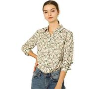 Allegra K Women's Button Down Shirt Work Office Long Sleeve Floral Blouse | Button Down Shirt, Work Office, Business Casual, Long Sleeve, Point Collar, Ditsy Floral Blouse