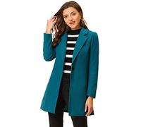 Allegra K Women's Classic Notched Lapel Long Sleeve Buttoned Long Coat Lake Blue M