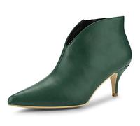 Allegra K Women's Cutout Pointy Toe Stiletto Heels Ankle Booties Green 3.5 UK/Label Size 5.5 US