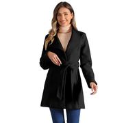 Allegra K Women's Drawstring Waist Flap Pockets Lightweight Utility Jacket Black XS