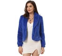 Allegra K Women's Faux Fur Coat Cropped Formal Jacket Fluffy Winter Outfits