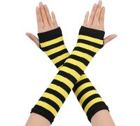 Allegra K Women's Fingerless Gloves Printed Elbow Length Knitted Arm Warmer