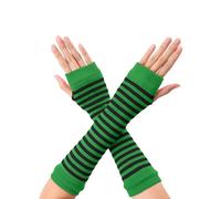 Allegra K Women's Fingerless Gloves Printed Elbow Length Knitted Arm Warmer